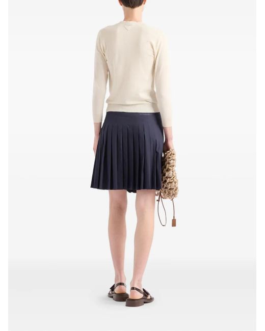 Prada Natural Long-Sleeves Button Cardigan