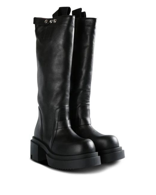 Rick Owens Black 75Mm Knee-High Platform Boots