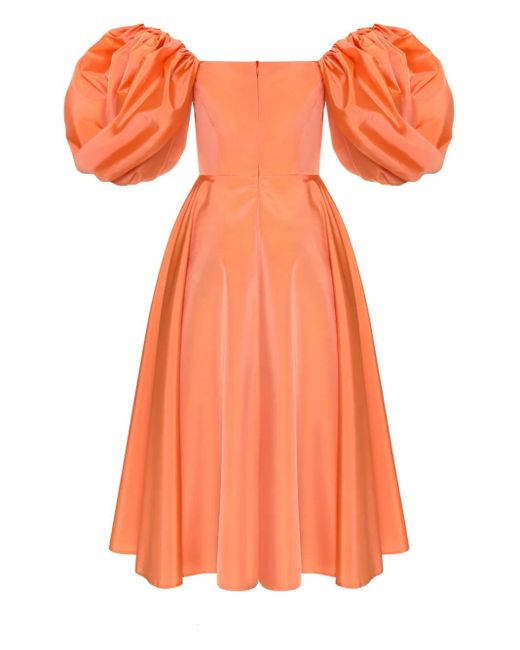 Anouki Jurk Met Pofmouwen in het Orange