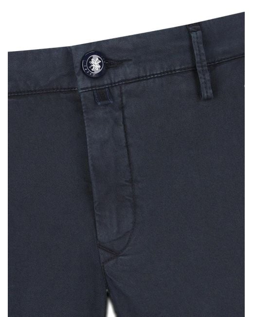 Jacob Cohen Blue Logo-Patch Buttoned Trousers for men