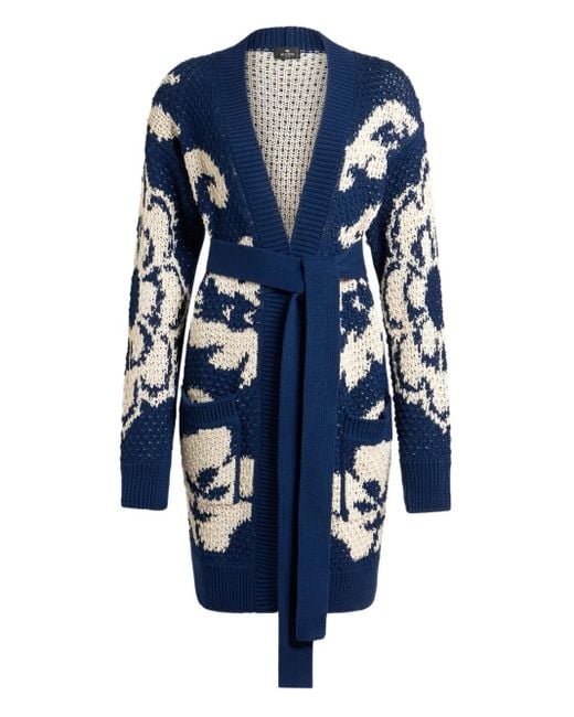 Etro Blue Printed Knit Cardigan