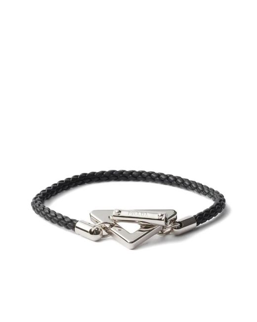 Bracciale Con Barra A T di Prada in Metallic da Uomo