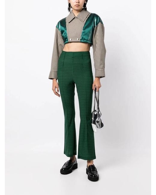Toga Green Panelled Cropped Jacket