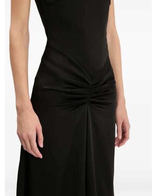 Victoria Beckham Black Blaire Gathered Midi Dress