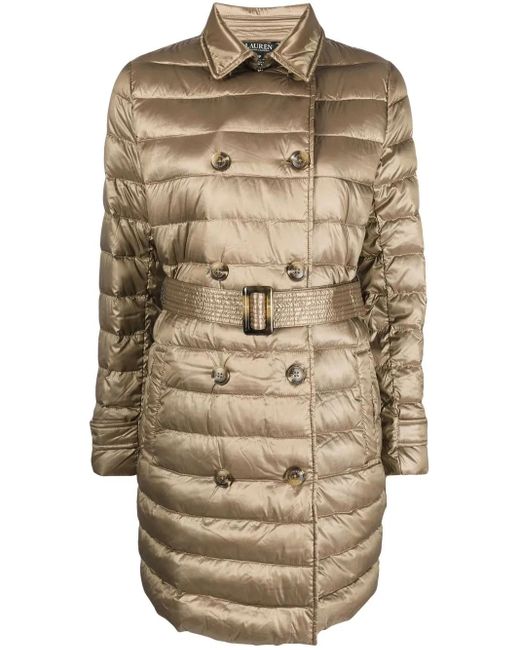 Ralph Lauren Natural Belted-Waist Padded Coat