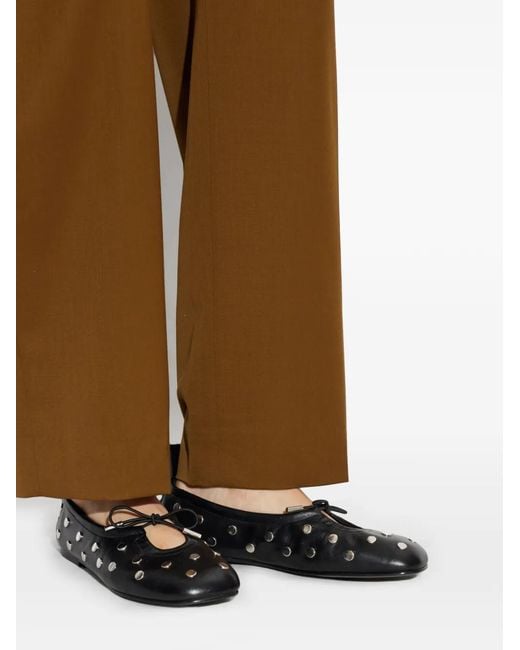 Alohas Black Rosalind Stud-Embellished Ballet Flats