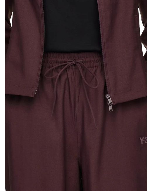 Y-3 Purple Drawstring-Waist Track Pants
