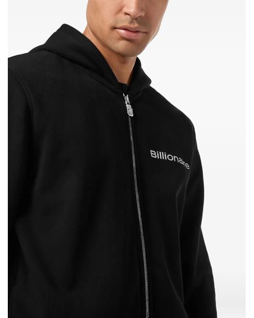 Sudadera con capucha y logo Billionaire de hombre de color Black