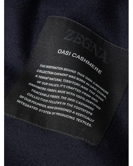 Zegna Blue Cardigan Oasi En Cachemire À Fermeture Zippée for men