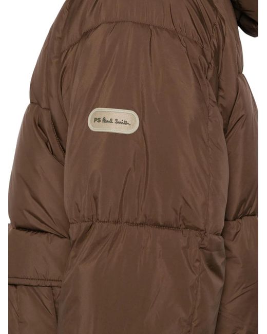 Paul Smith Brown Logo-Patch Padded Jacket for men
