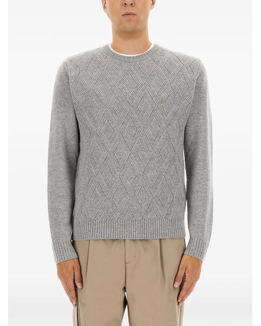 Jersey Con Motivo A Rombos Herno de hombre de color Gray