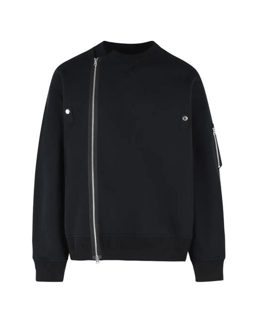 Sacai Black Asymmetric-Zip Jacket for men