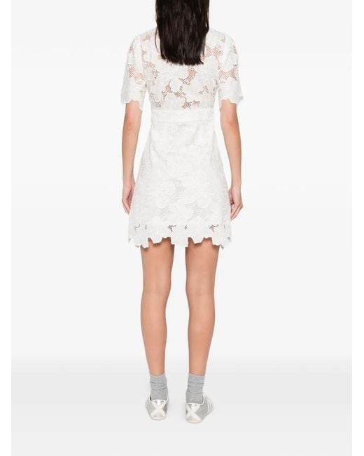 Sandro White Floral Lace Mini Dress