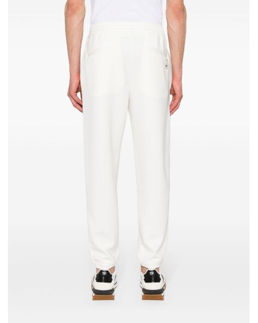 Emporio Armani White Appliqué-logo Track Pants for men