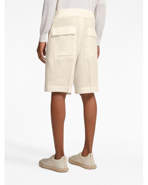 Zegna Natural Pure Linen Shorts for men