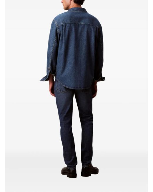 Calvin Klein Blue Logo-Patch Jeans for men