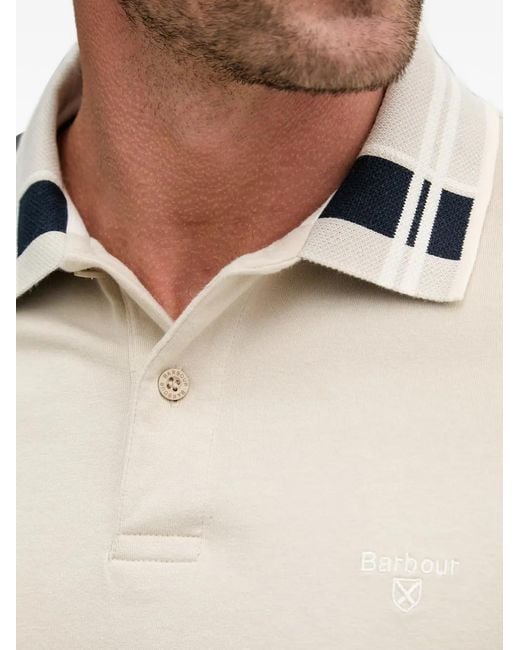 Barbour White Callington Check-Pattern Polo Shirt for men