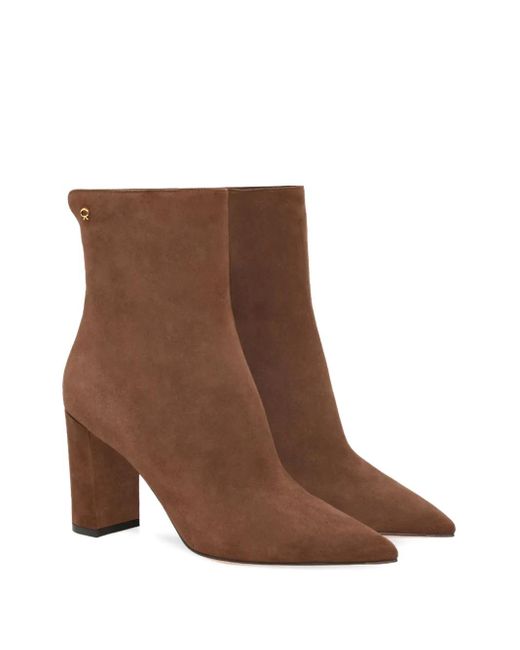 Gianvito Rossi Brown 85Mm Lyell Pointed-Toe Ankle Boots