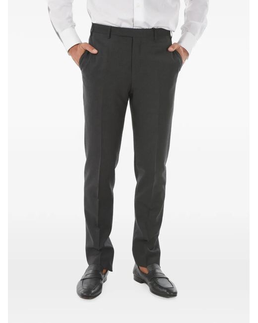 Corneliani Black Wool Tailored Trousers for men