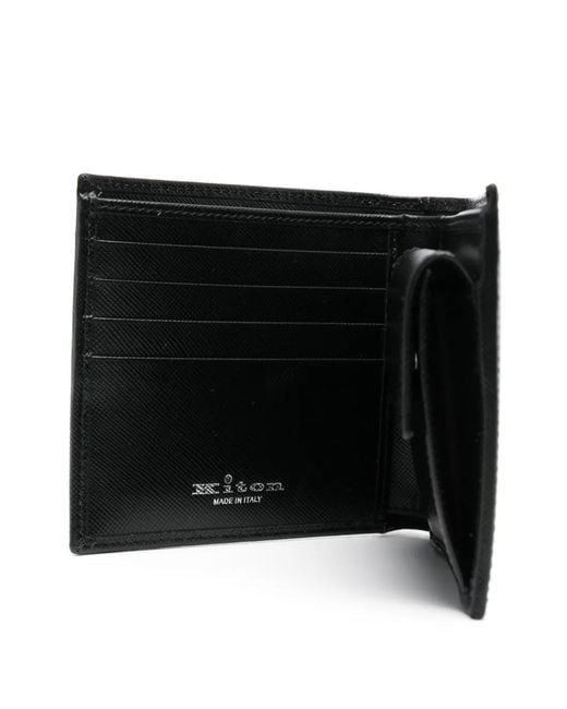 Kiton Black Bi-Fold Wallet for men