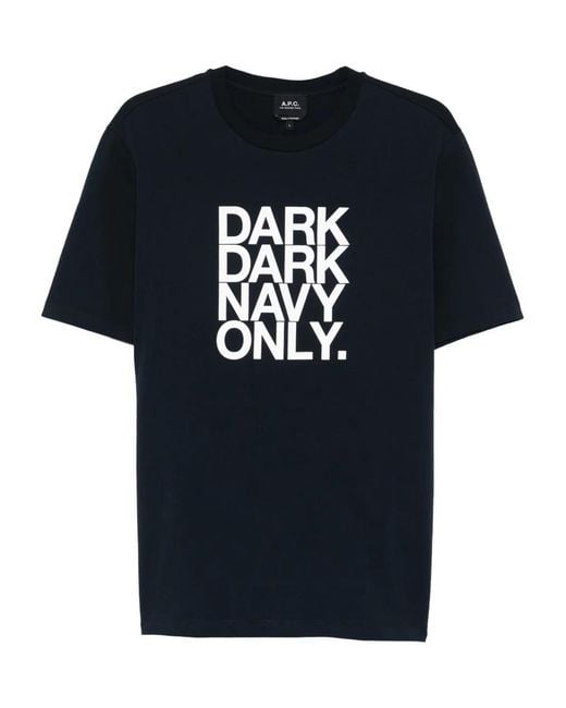 A.P.C. Blue Printed T-Shirt for men