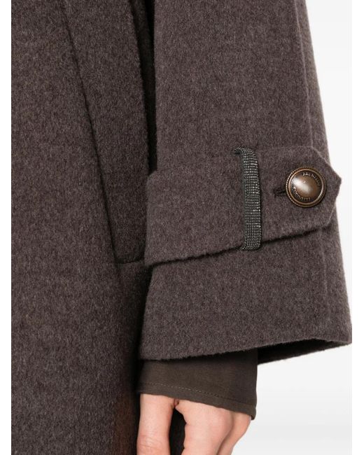 Brunello Cucinelli Brown Double-Breasted Buttoned Coat