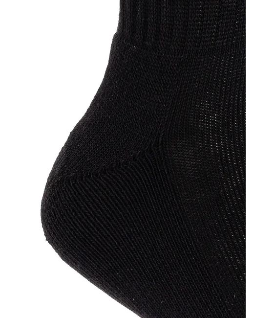 The Attico Black Ribbed Socks With Logo