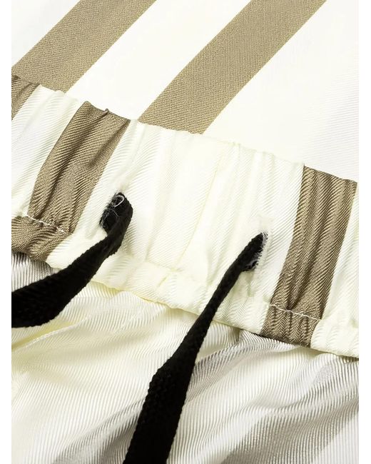 John Elliott Natural Striped-Pattern Silk Shorts for men