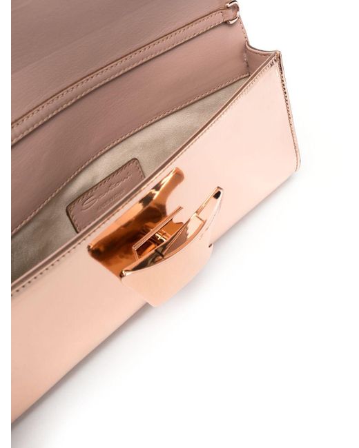 Santoni Pink Patent Leather Cross Body Bag