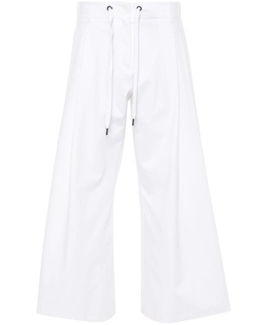 Brunello Cucinelli White Cropped-Hose mit Falten