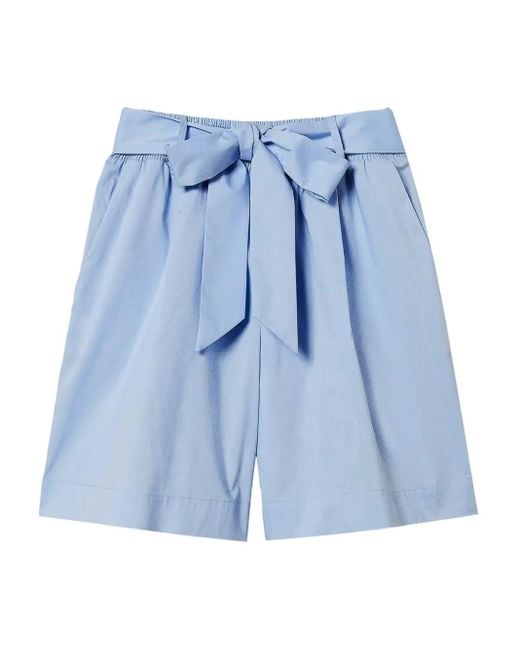 Twinset Shorts Met Plooidetail in het Blue