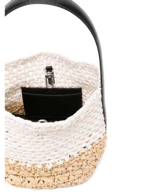 Totême White Small Belt-Strap Tote Bag