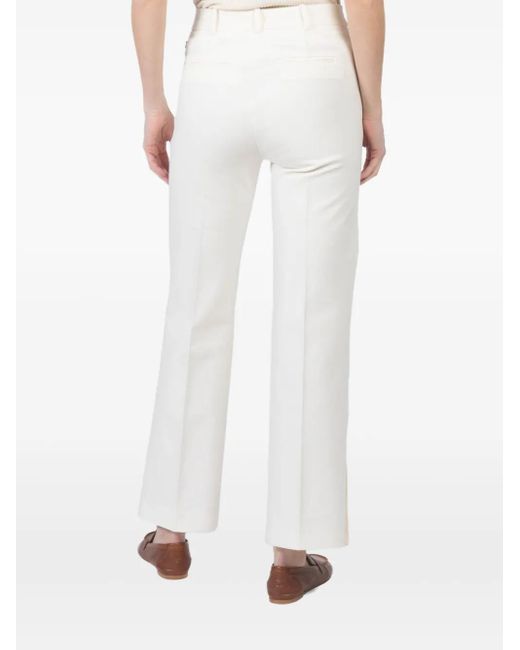 FRAME White Cropped Flared Trousers