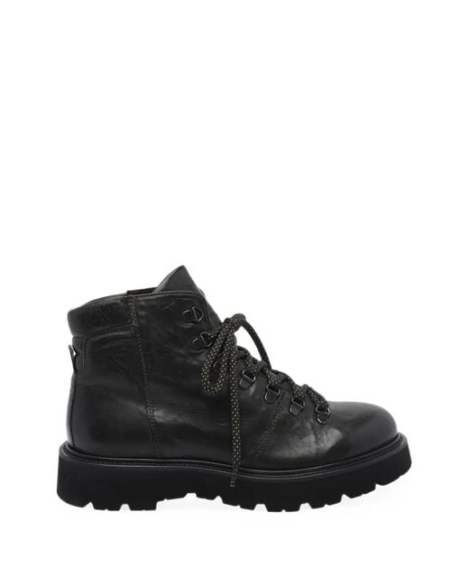 Pawelk's Black Lace-Up Leather Boots for men