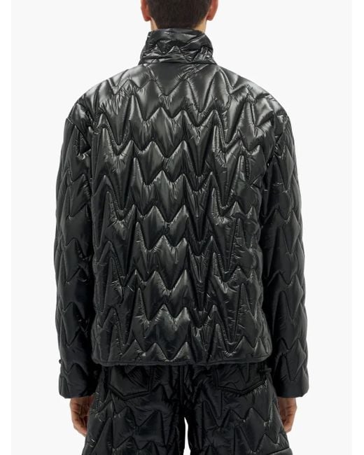 MSGM Black Quilted Padded Jacket for men