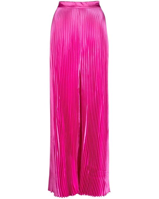 L'idée Pink Pleated High-waisted Trousers