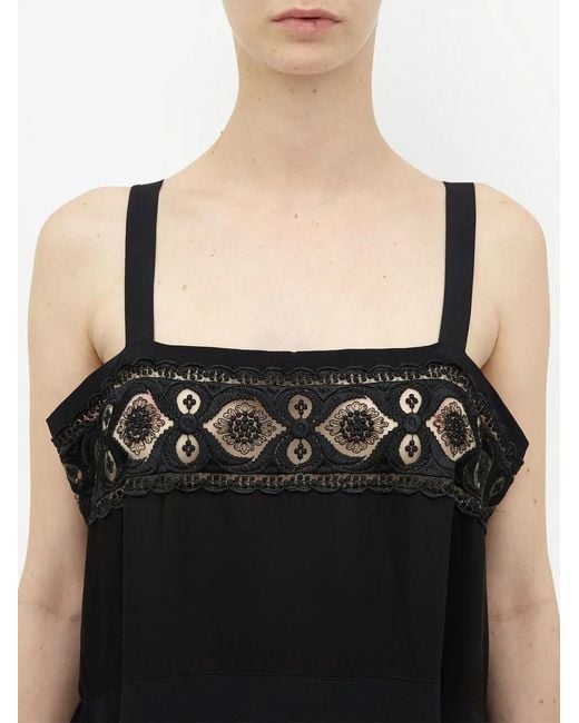 Maison Margiela Black Embroidered Midi Dress