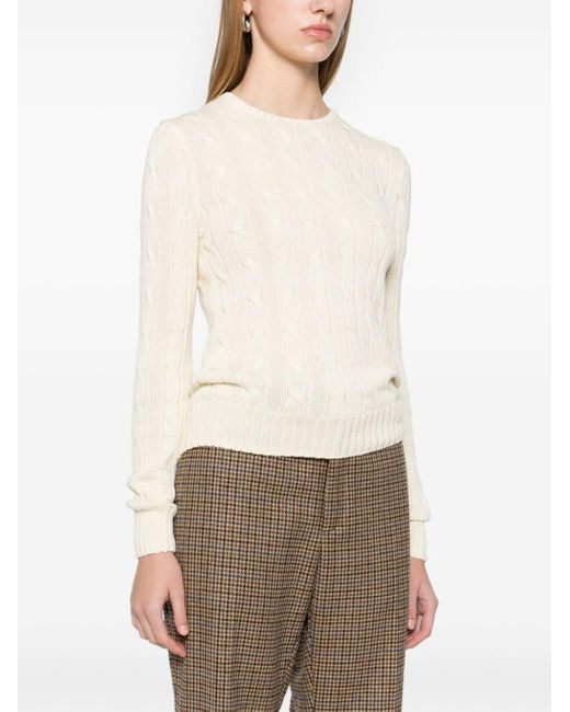 Polo Ralph Lauren Cable Knit Sweater in Natural Lyst
