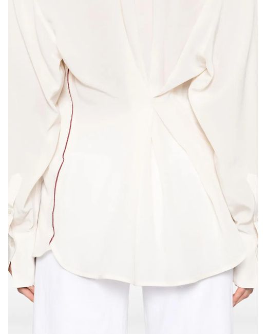 Victoria Beckham White Ivory Silk Blouse