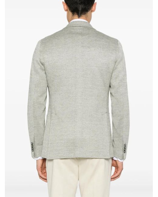 Tagliatore Gray Herringbone Blazer for men