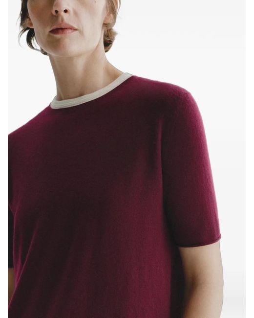 Lisa Yang Red Short-Sleeve Knit T-Shirt