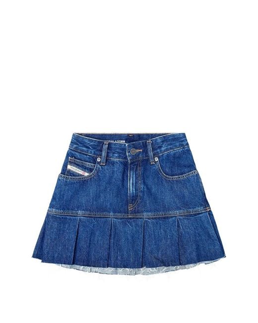 DIESEL Blue Pleated Miniskirt