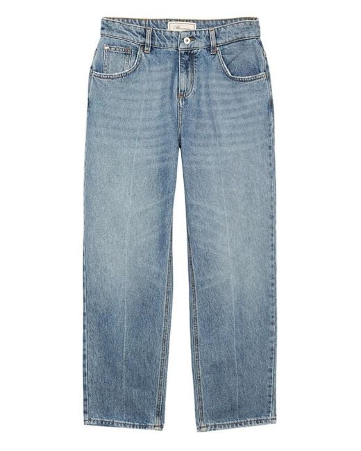 Blumarine Blue Whisker-Effect Jeans