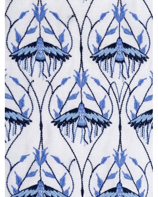 Abito Midi Marie Con Ricamo di Agua Bendita in Blue