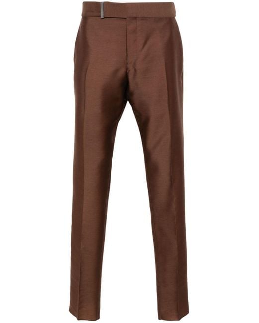 Tom Ford Brown Twill Wool-blend Trousers for men