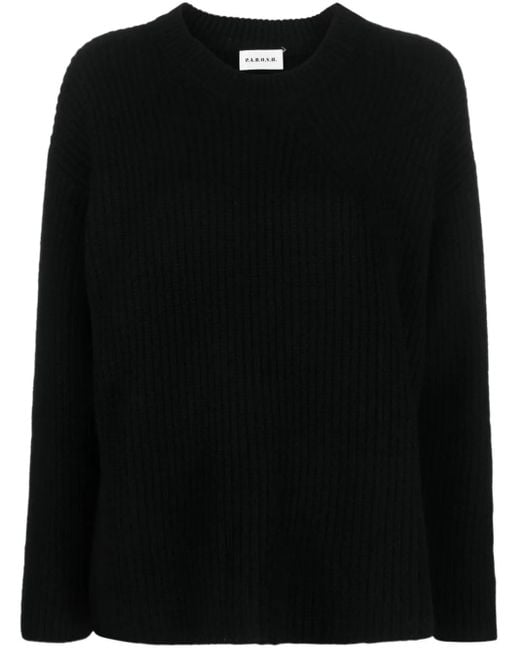 P.A.R.O.S.H. リブニット カシミアセーター Black