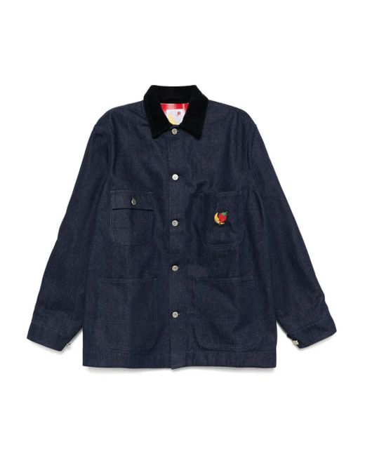 Sky High Farm Blue Embroidered Denim Jacket for men