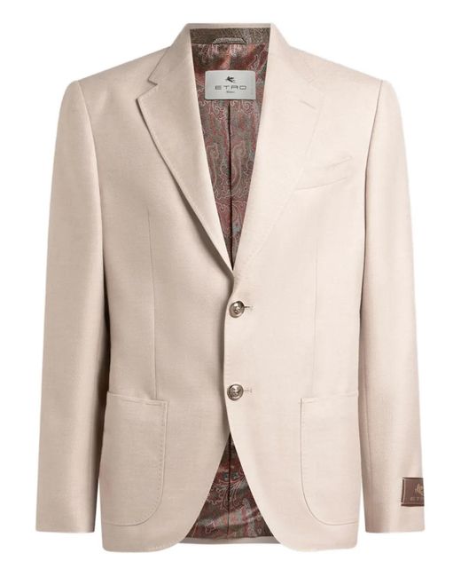 Etro Natural Single-Breasted Blazer for men
