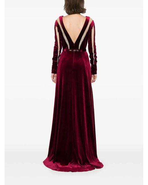 Saiid Kobeisy Red Velvet Long Dress