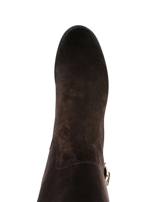 Santoni Black Suede Boots